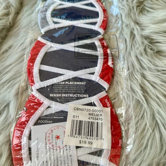 [NWT]  TWO PACKS (6) Licensed Ohio State Buckeyes Face Coverings Adult Size - Picture 4 of 9